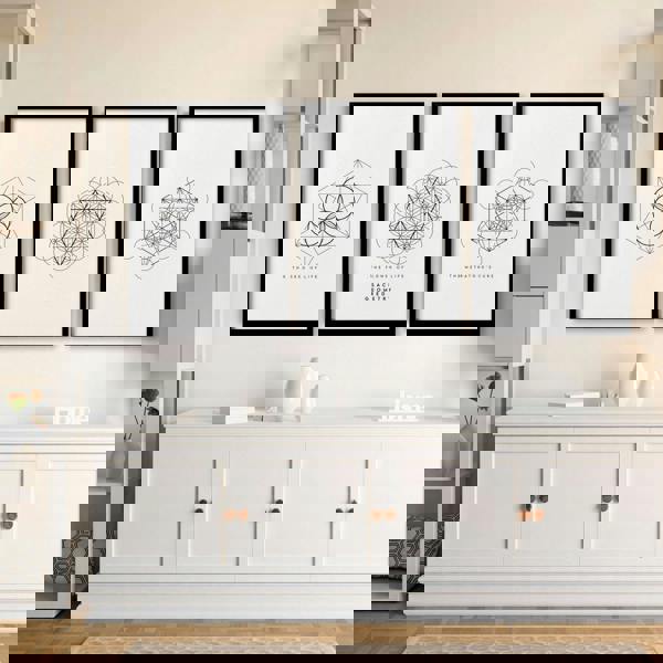 Canvas Pictures For Living Room | Set of 3 Sacred Geometry Wall art Prints