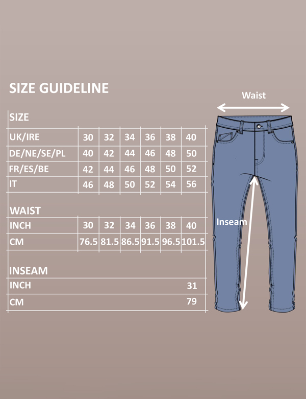 ENORSIA Mens Elasticated Waist Straight fit Jeans