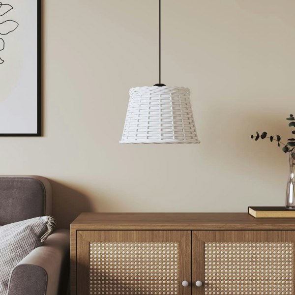 Berkfield Ceiling Lamp Shade White �â�_25x17 cm Wicker