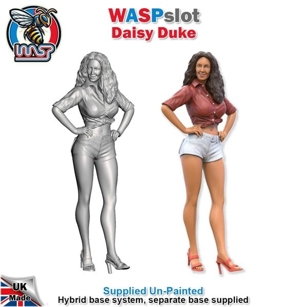 MCSlots Dukes of Hazzard x 4 Unpainted Figures Scenery Display Set 93 New 1:32 WASP