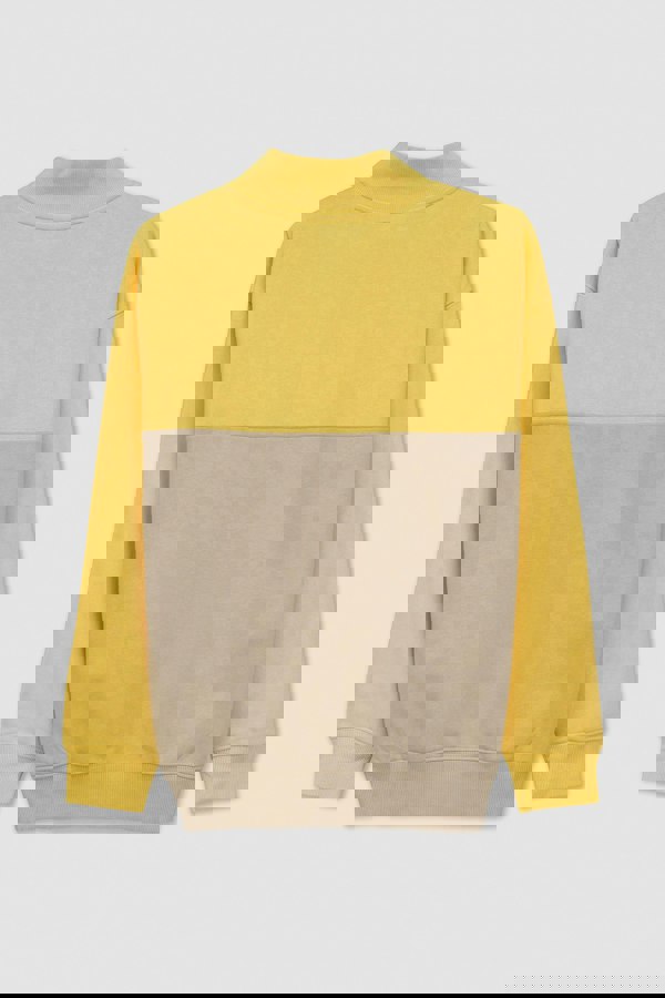 ENORSIA Colour Block LS High Neck Sweatshirt