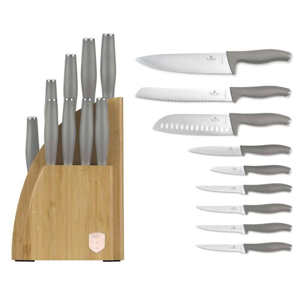 10 pcs knife set with BAMBOO stand Berlinger Haus 3122 Taupe