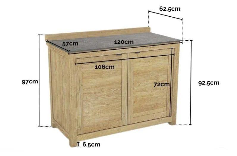 Ocean Designs Barletta Teak Kitchen Double Door Unit