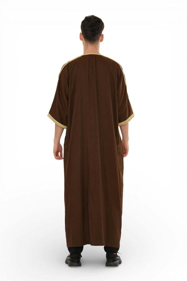 Infinity Leather Men's Ramadan Moroccan Thobe Robe Djellaba Gandoura Eid Jubba- HM67