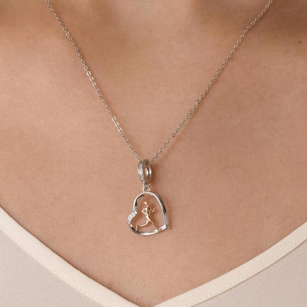 Runner Sterling Silver Necklace Motivational Fitness Gift
