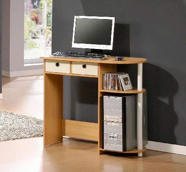WALPLUS Contemporary Desk | Go Green Home Laptop Notebook Computer Desk/Table, Beech/Ivory/White, /WH/IV with Functional Design | 11193BE