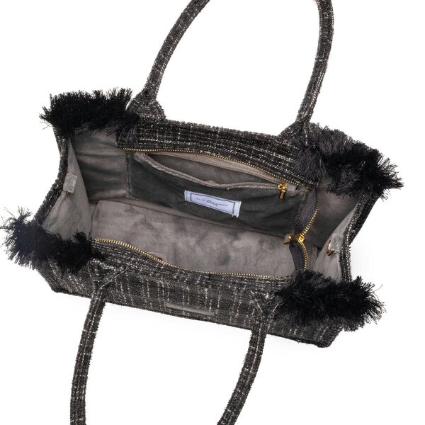 Elie Beaumont Fabric Tote - Black Checks