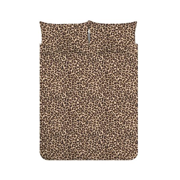 Catherine Lansfield Animal Print So Soft Reversible Duvet Cover Set Brown