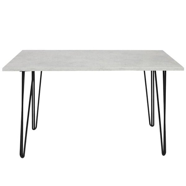 Kosy Koala Modern Grey Rectangular Dining Table with Hairpin Legs – Compact Kitchen & Dining Room Table (L140)