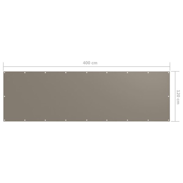 Berkfield Balcony Screen Taupe 120x400 cm Oxford Fabric