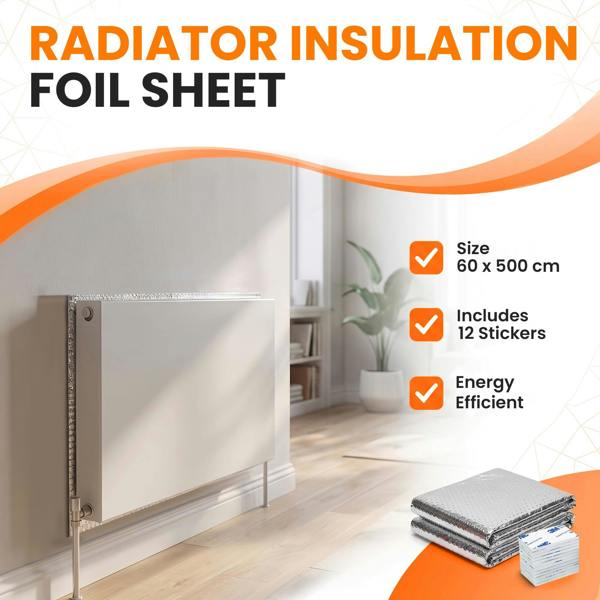 MY DIY PROFESSIONAL PRODUCTS Radiator Insulation Foil Sheet - Reflective Thermal Bubble Backing With Stickers – Energy Saving, UV Resistant