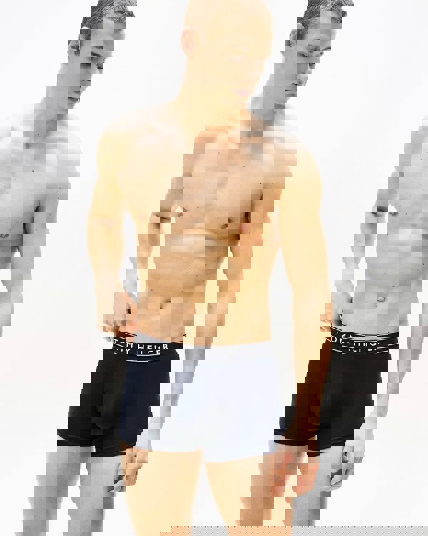 Tommy Hilfiger 3 Pack Mens Waistband Trunks - B-White/Red/Navy