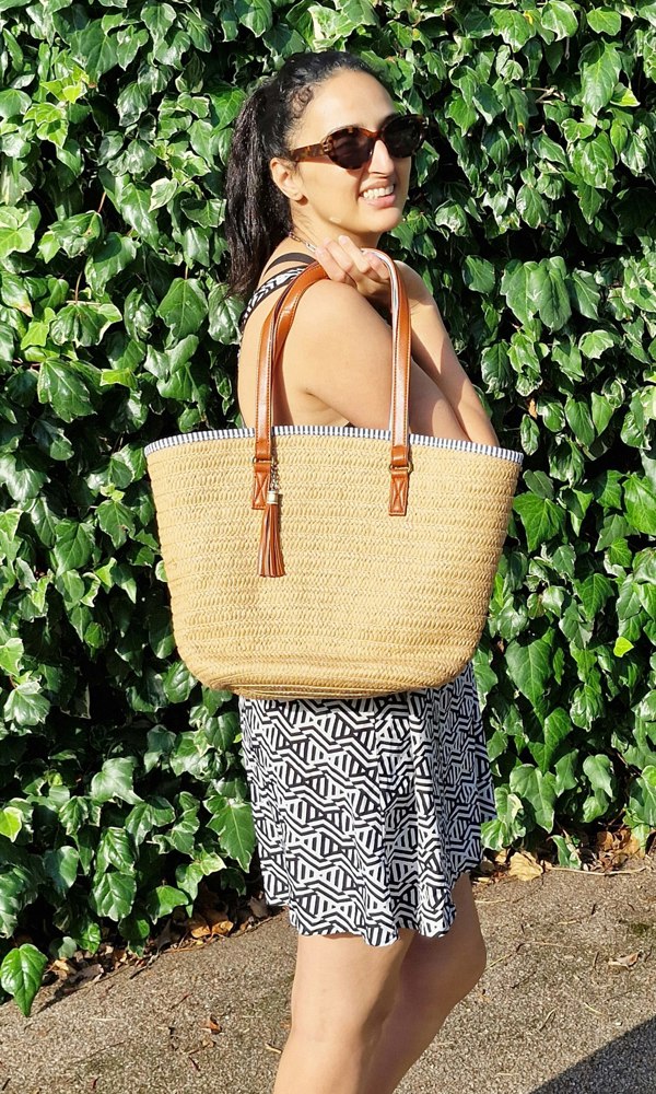 Woven Rattan Straw Bag | Summer Beach Large Tote for Shopping and Crossbody Style | Eco-Friendly Ladies Fashion | Vacation Bag