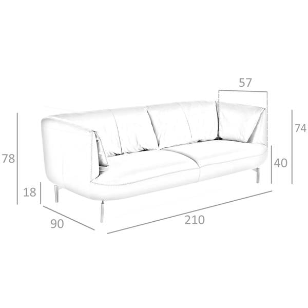 Angel Cerdá Grey leather sofa 6036/6037