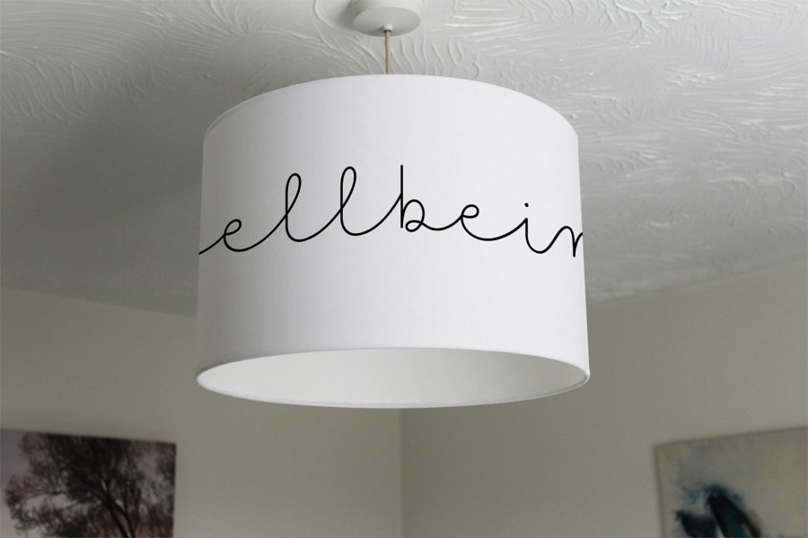 Benjamin Tate Design Text Wellbeing (Ceiling & Lamp Shade)