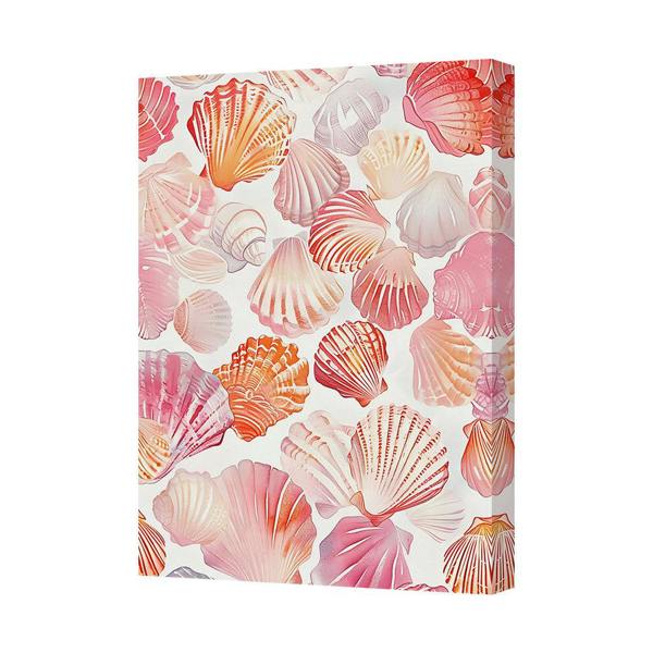 Benjamin Tate Design Seashell Canvas Wall Art Print Pink Orange Shell Design
