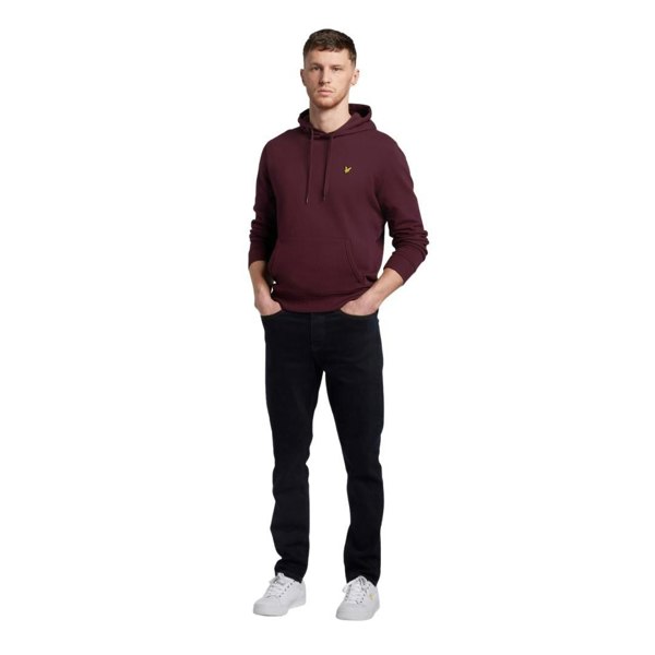 Lyle & Scott Branded Pull-over Hoodie - Burgundy