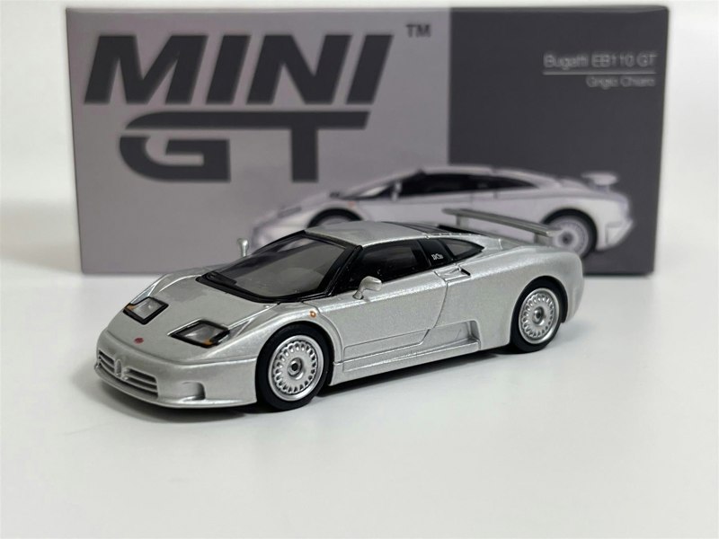 Mini GT Bugatti EB1 10 GT Grigio Chiaro LHD 1:64 Scale Mini GT MGT00704L