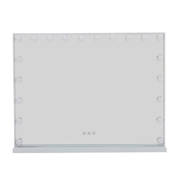 Hollywood Style Lighted Rectangular Makeup Mirror with Base LED Make Up Mirrors Living and Home