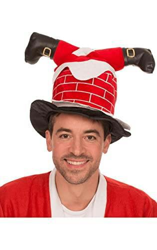 Adult Red Santa Stuck in Chimney Novelty Christmas Hat for Festive Parties and Dress Up image 4
