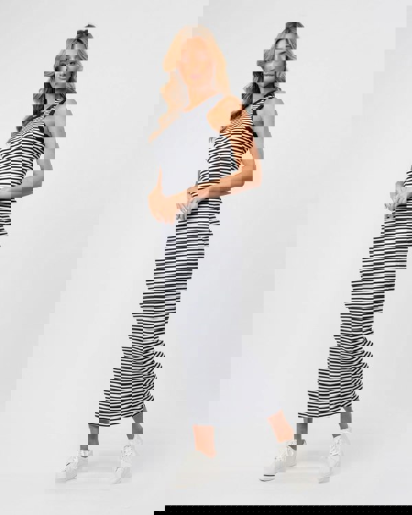 Tommy Hilfiger Stripe Rib Womens Sleeveless Midi Dress