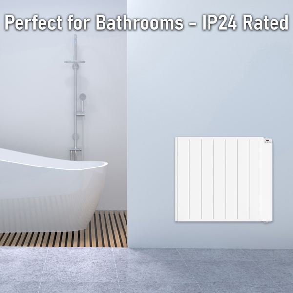 MYLEK Electric Radiator Panel Heater WIFI Smart APP Eco 1500W Bathroom Safe Wall Mounted Timer Thermostat