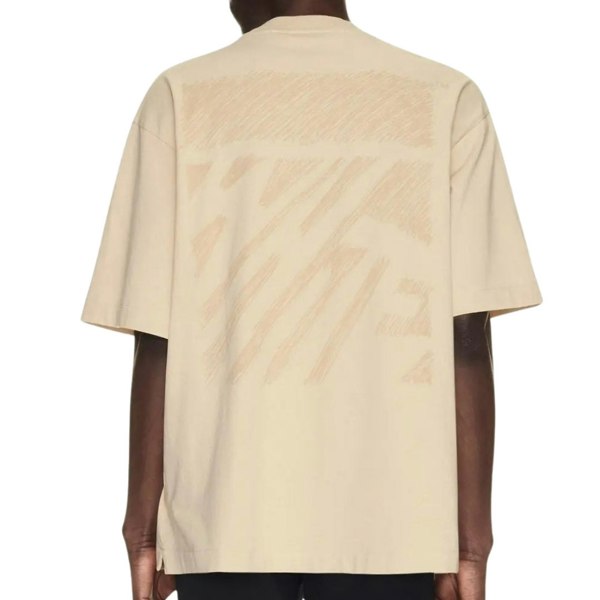 Off-White Scribble Carry Over Skate Fit Ivory Beige T-Shirt XS