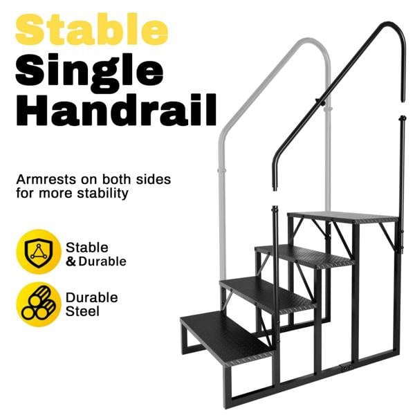 4 Step Ladder for Campervan/Caravan/ RV/ Hot Tub/ Pool with Handrail OLPRO Extra