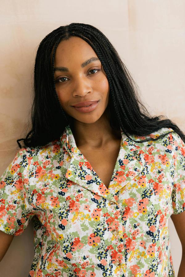 Lily & Me Mayflower Crop Pyjama Set White