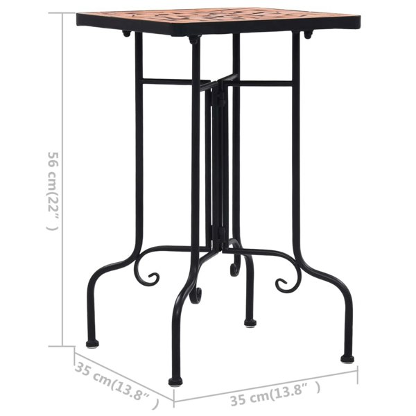 Berkfield Mosaic Side Table Terracotta Ceramic