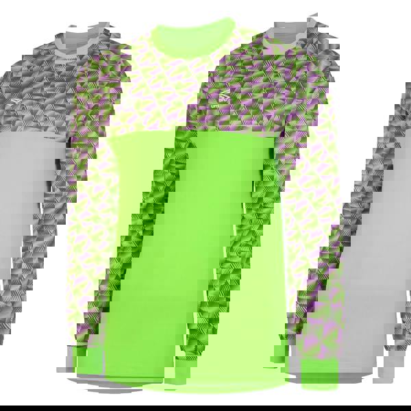 Umbro Kids Flux Long-Sleeved Goalkeeper Jersey - Green Gecko/Purple Cactus