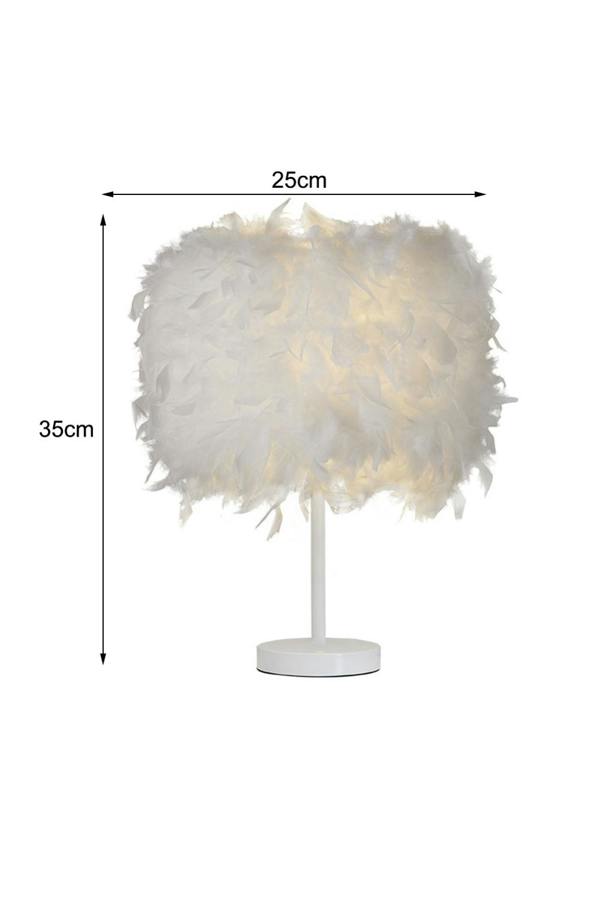 Living and Home Modern Feather Bedside Table Lamp