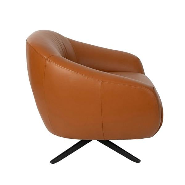 Angel Cerdá Brown Leather Swivel Armchair 5183