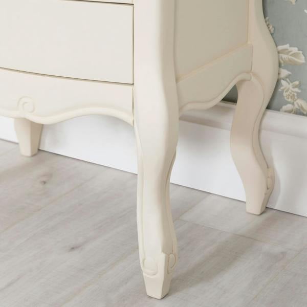 Statement Furniture Juliette Vintage Chic 3 Drawer Bedside Table with Crystal Handles