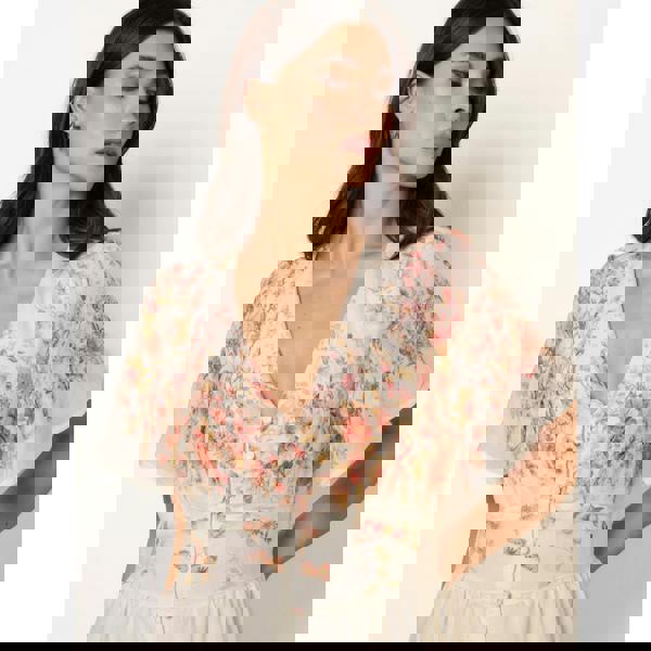 Blue Vanilla Floral Print Button Front Maxi Dress