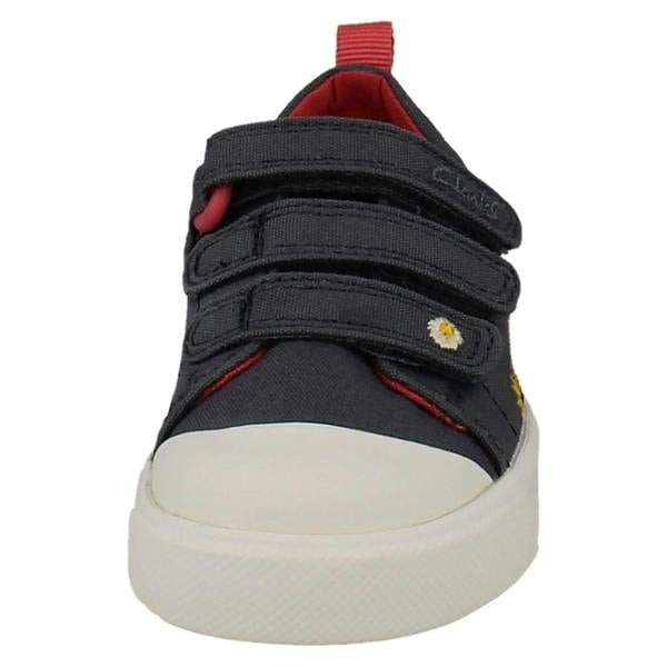 Clarks Girls Clarks Casual Floral Detail Hook And Loop Doodle City Vibe 24