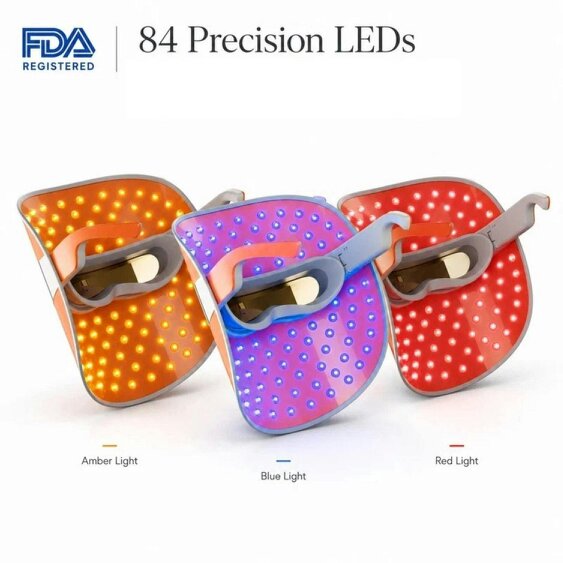 TOUCHBeauty LED Face Mask with Red Blue Yellow Light Therapy