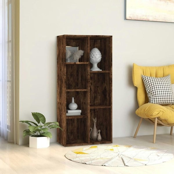 Berkfield Book Cabinet Smoked Oak 50x25x106 cm