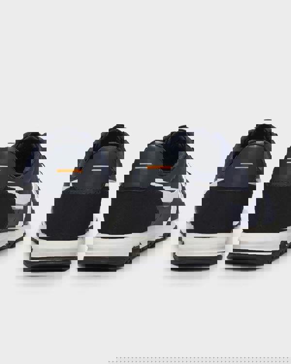 BOSS Orange Zayn Mens Logo Trainers with Faux Suede Trims  - Dark Blue 401