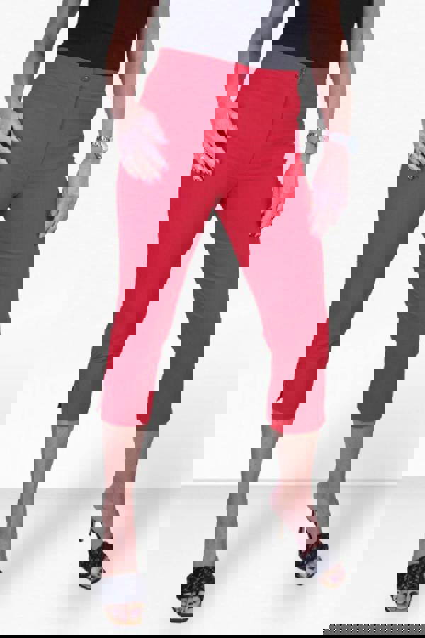 Paulo Due Women's Slim Cropped Capri Stretch Trousers