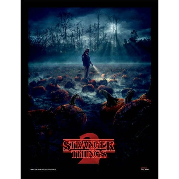 Stranger Things Pumpkin Patch Framed Canvas Print - Multicoloured