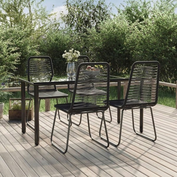 Berkfield 5 Piece Garden Dining Set Black