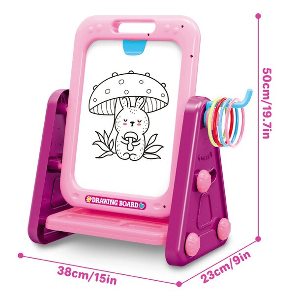 deAO Toys Creative Glow 3-in-1 Vanity & Drawing Play Set Pink