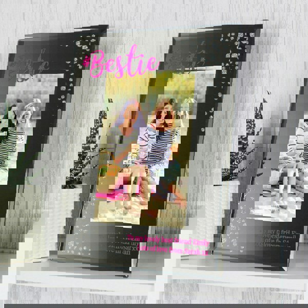 Personalised Memento Company Personalised Bestie 6x4 Diamante Glass Photo Frame