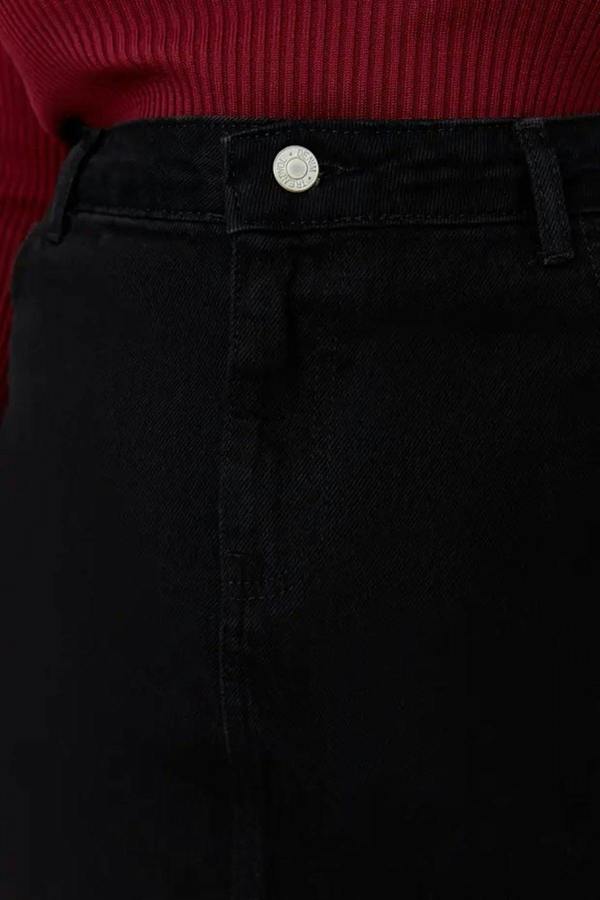 WOVCOR High Waist 100% Cotton A-Shape Denim Skirt