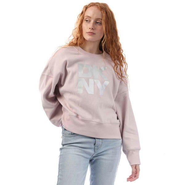 DKNY Women's Foil Logo Sweatshirt - White