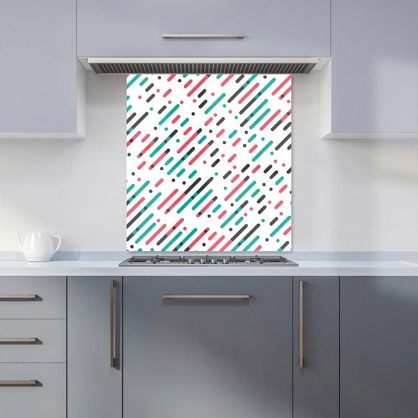 Warren Reed - Designer Overlapping Coloured Diagonal Lines Kitchen Splashback