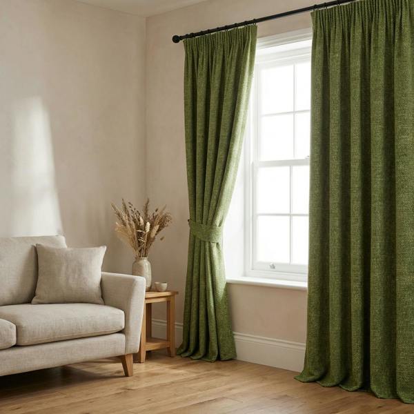 Toulouse made-to-measure curtains in Amazon, styled in a living room