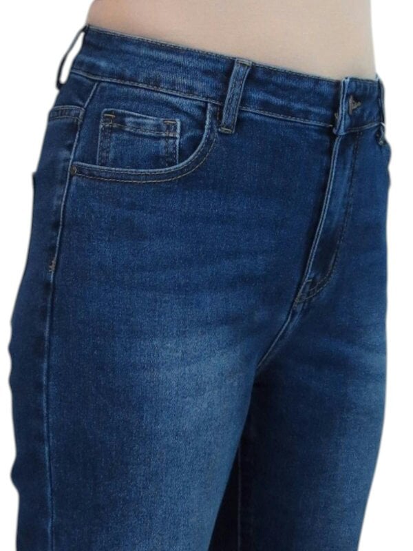 Paulo Due Women's High Waist Slim Straight Leg Stretch Denim Jeans