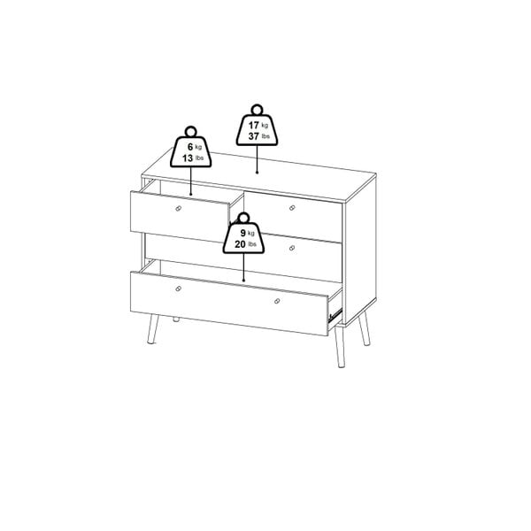 Wyld Haus Quietbloom Dark Grey Wooden Chest 4 Drawers